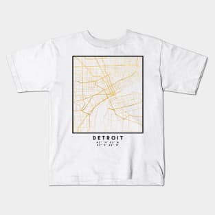 DETROIT MICHIGAN CITY STREET MAP ART Kids T-Shirt